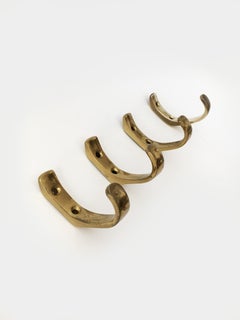 Hertha Baller Brass Wall Hooks Model 'Motto' Set of Four