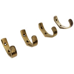 Hertha Baller Brass Wall Hooks Model 'Motto' Set of Four