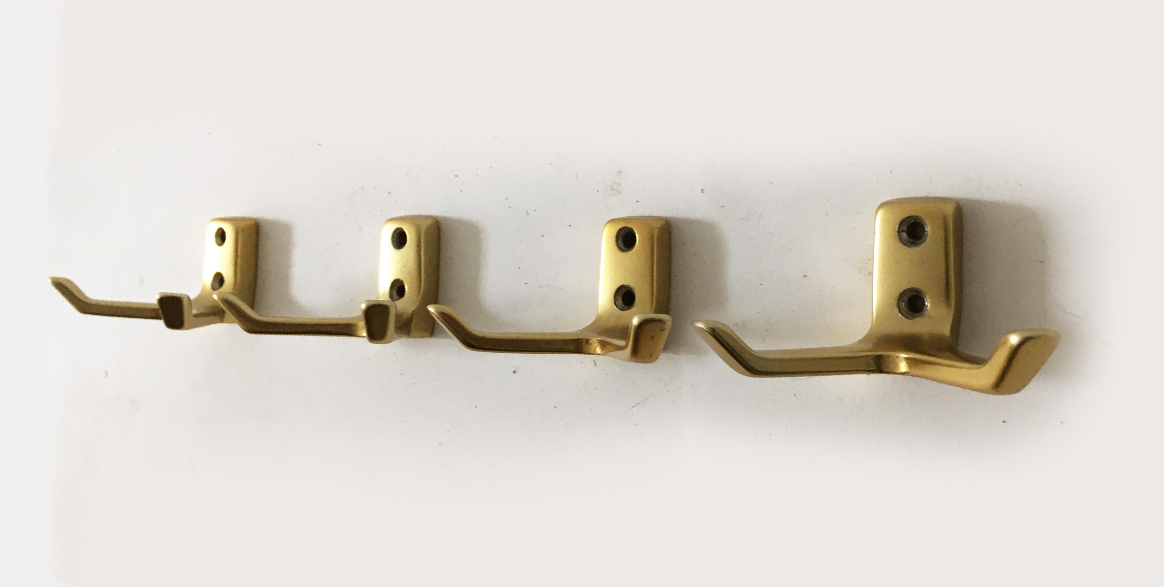 Mid-Century Modern Hertha Baller Vintage Wall Hooks Model 'Triest II' Set of Four, Austria, 1950s