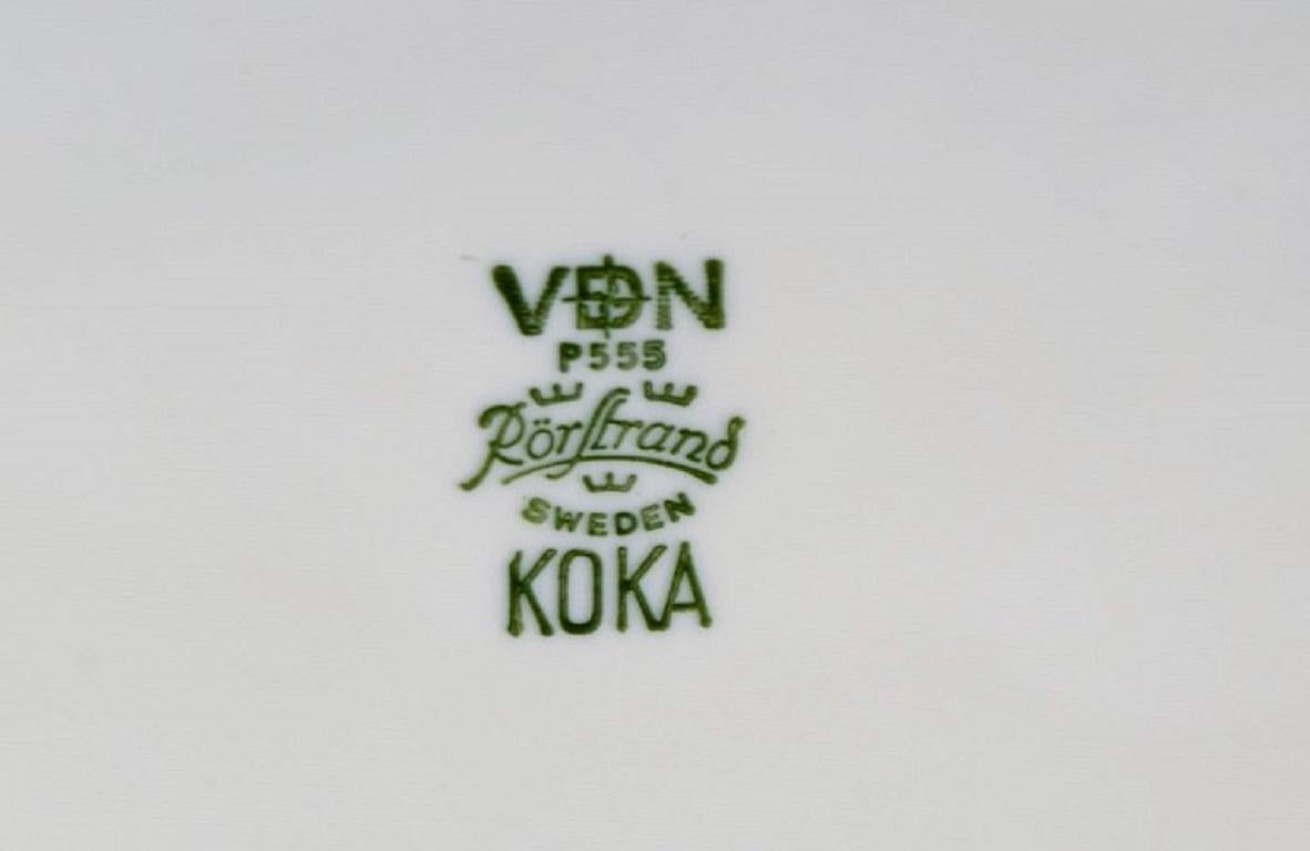 Glazed Hertha Bengtson for Rörstrand, Five Koka Dinner Plates in Stoneware For Sale