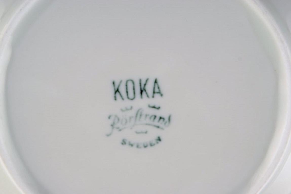 Swedish Hertha Bengtson for Rörstrand, Six Deep Koka Plates in Stoneware