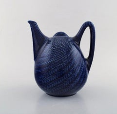 Hertha Bengtson for Rörstrand, "Blå eld" Porcelain Teapot, 1960s