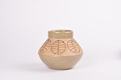 Hertha Bengtson for Rörstrand Budded Vase Beige Green and Rustic, Sweden, 1960s