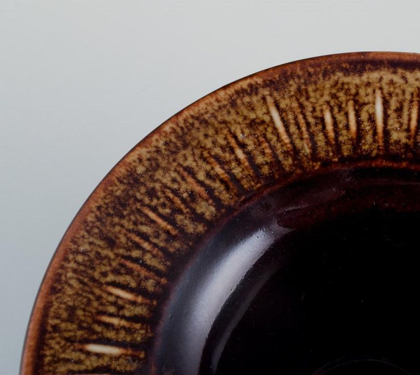 Swedish Hertha Bengtson for Rörstrand. Ceramic vase with glaze in brown shades For Sale