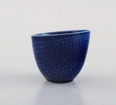 Hertha Bengtson for Rörstrand, Four "blå eld" Porcelain Egg Cups, 1960s