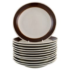 Hertha Bengtson for Rörstrand, Twelve Koka Cake Plates, 1960s