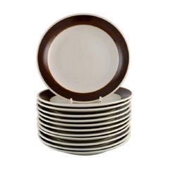 Hertha Bengtson for Rörstrand, Twelve Koka Cake Plates in Stoneware