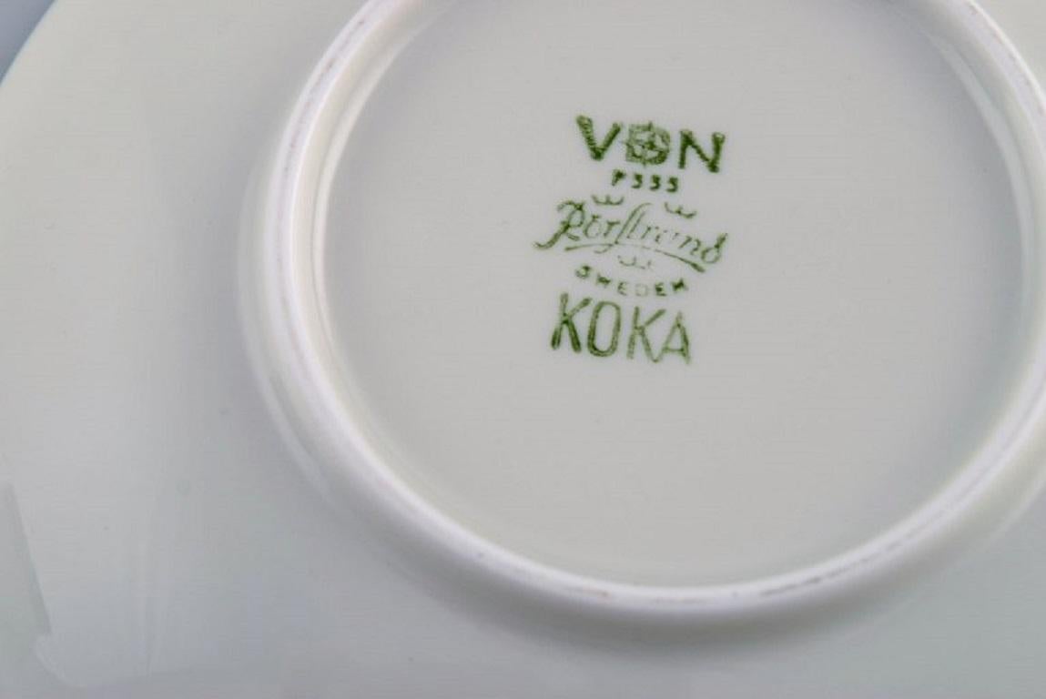 Swedish Hertha Bengtsson for Rörstrand, 10 Koka Coffee Cups with Saucers For Sale