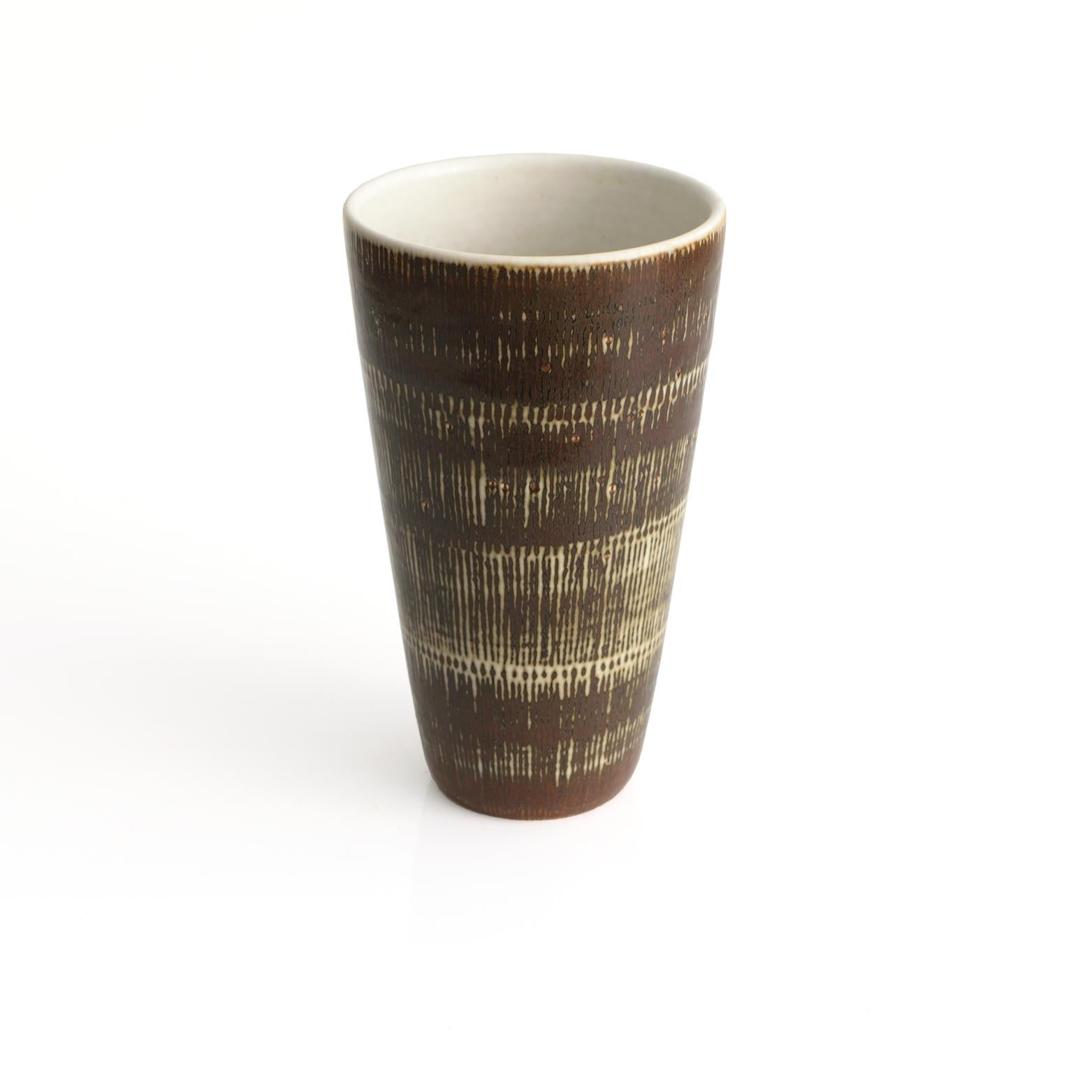 Scandinavian Hertha Bengtsson Designed Swedish Mid-Century Vase Produced at Rorstrand, Studio For Sale