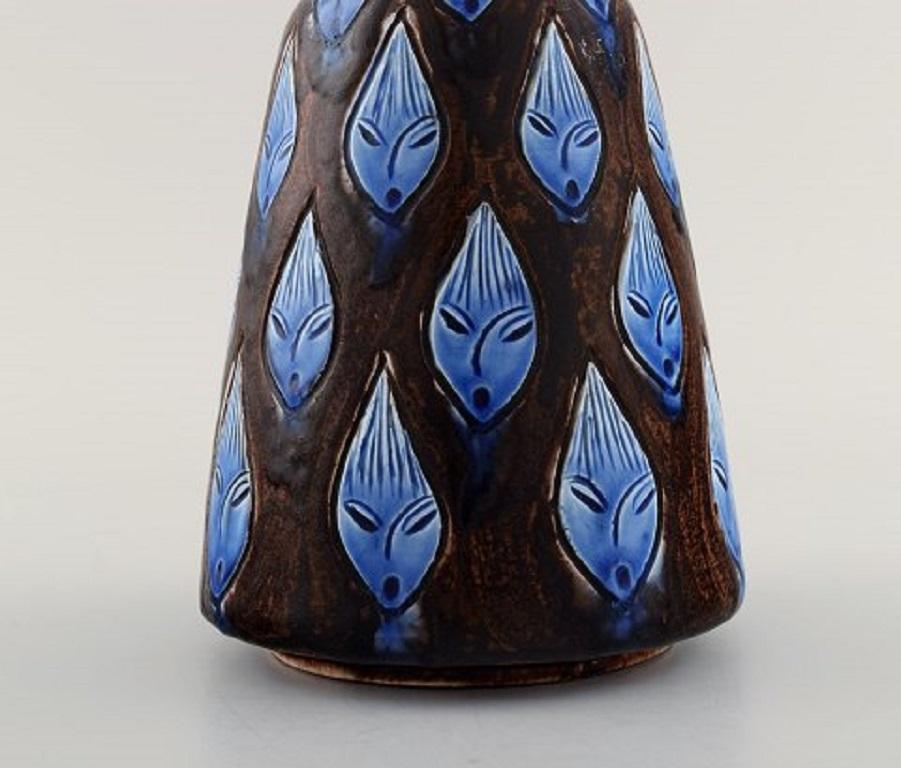 Swedish Hertha Bengtsson for Rörstrand, Unique Vase in Glazed Ceramics with Female Faces For Sale