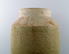 Hertha Bengtsson for Rörstrand, Very Large Stoneware Vase in Pale Earth Tones