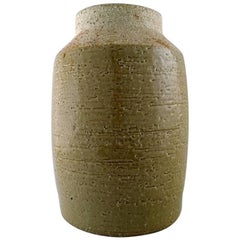 Hertha Bengtsson for Rörstrand, Very Large Stoneware Vase in Pale Earth Tones