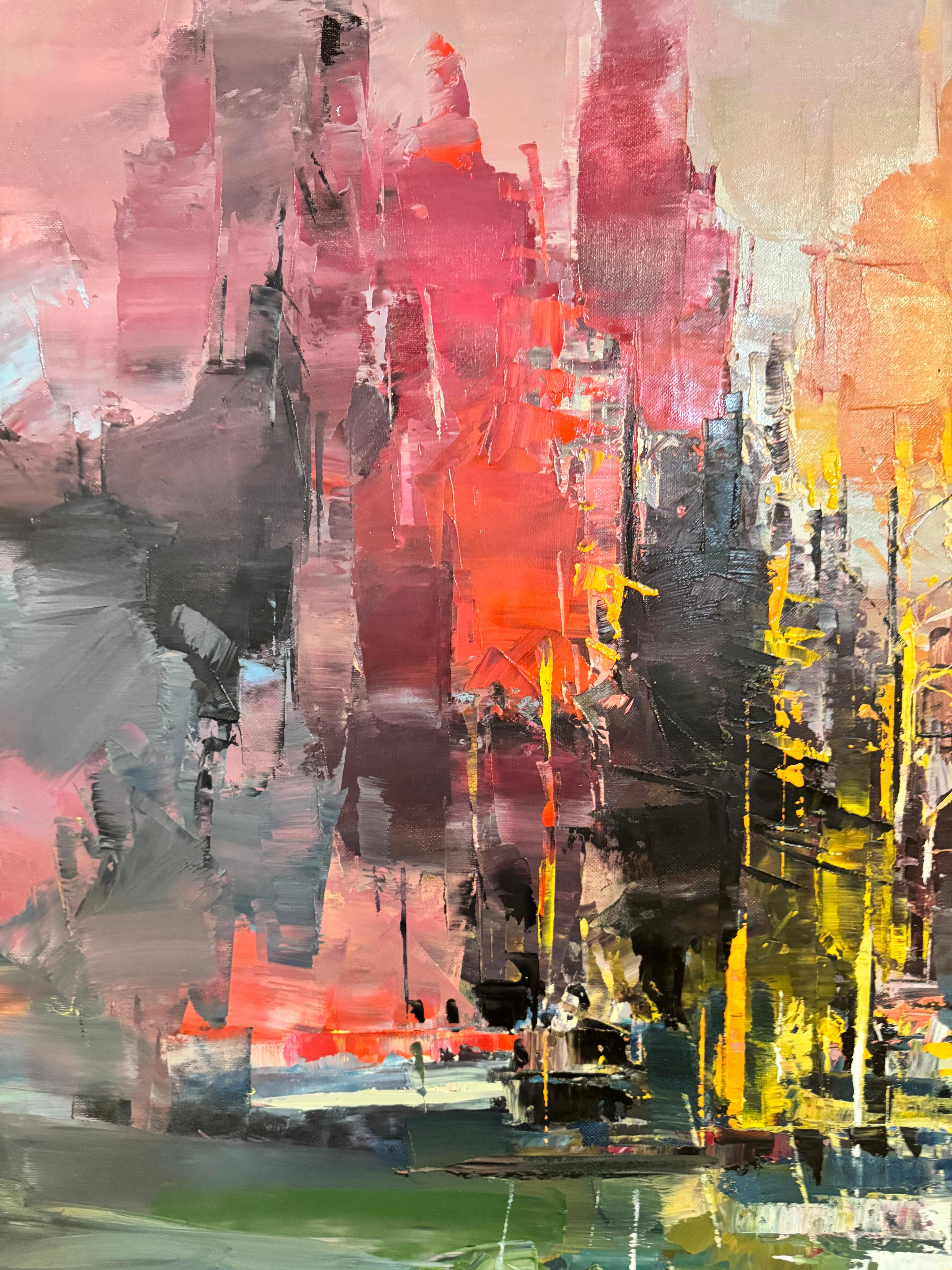 El río salvaje - Painting Impresionista abstracto de Hervé Lenouvel