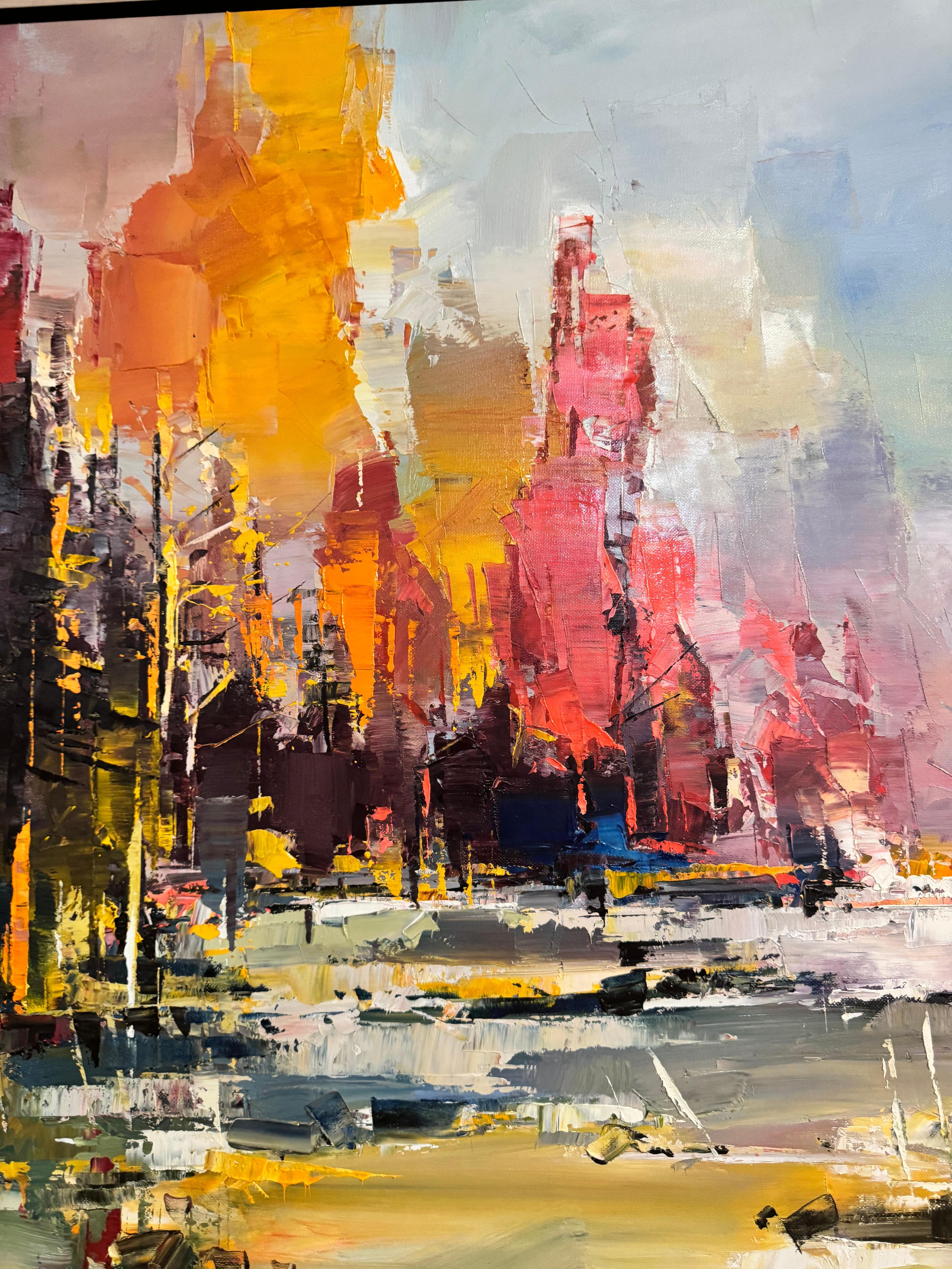El río salvaje - Abstract Painting Marrón de Hervé Lenouvel