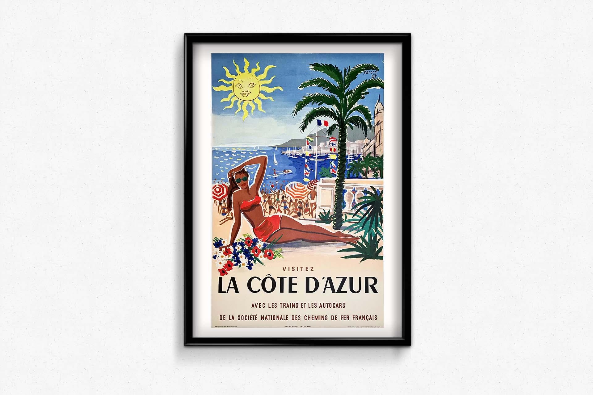 Very nice poster by Hervé Baille 🇫🇷 (1896-1974) a French draftsman and engraver. During his career he was a member of the drawing committee of the Salon des Humoristes, and illustrated railroad and airline posters in the 1940s. 

This poster was