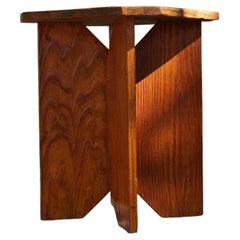 Hervé Baley, Wooden Stool / Side Table, C. 1991-1996
