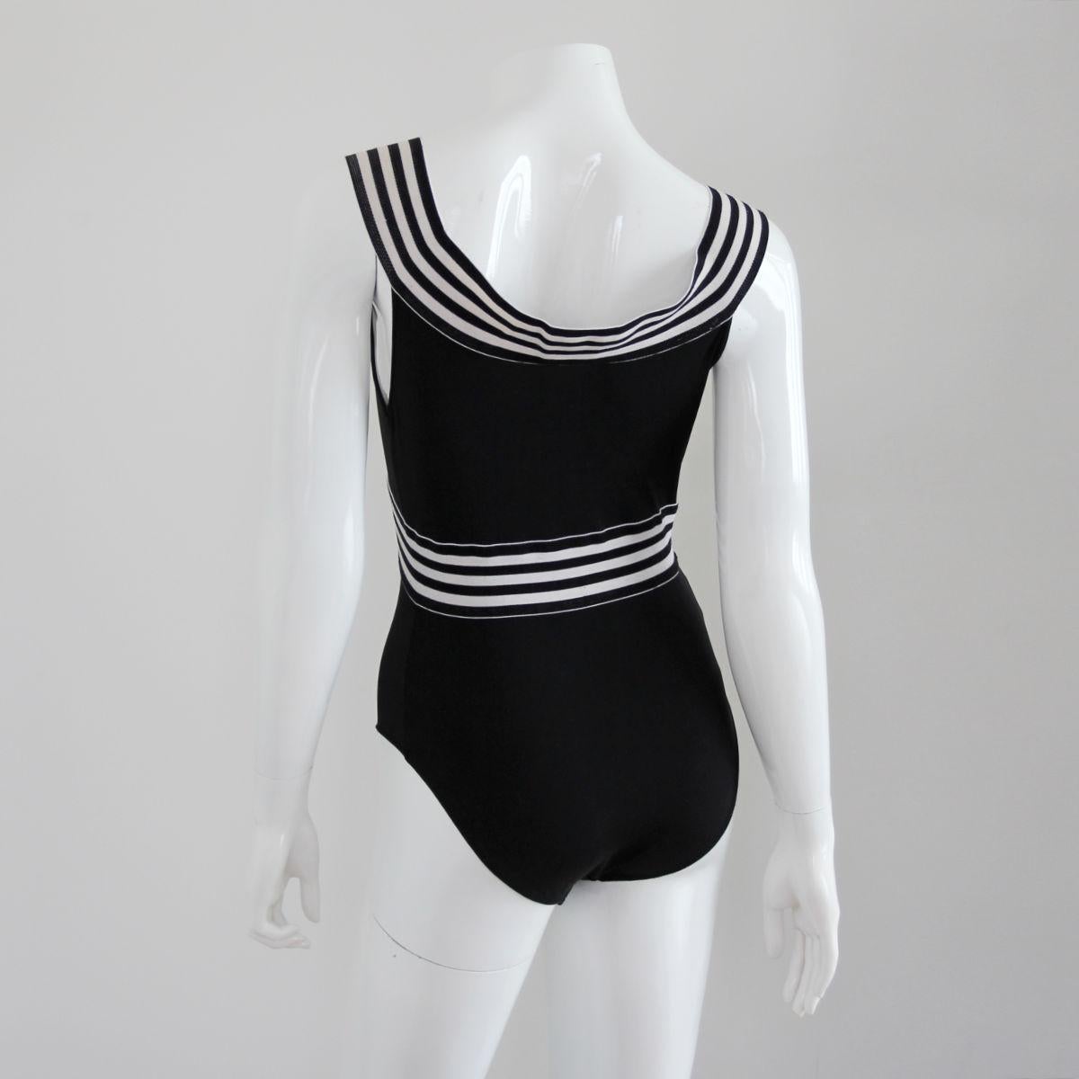 HERVÉ LEGER 1990s Black And White Exceptional Swimsuit In Excellent Condition In Arnsberg, NW