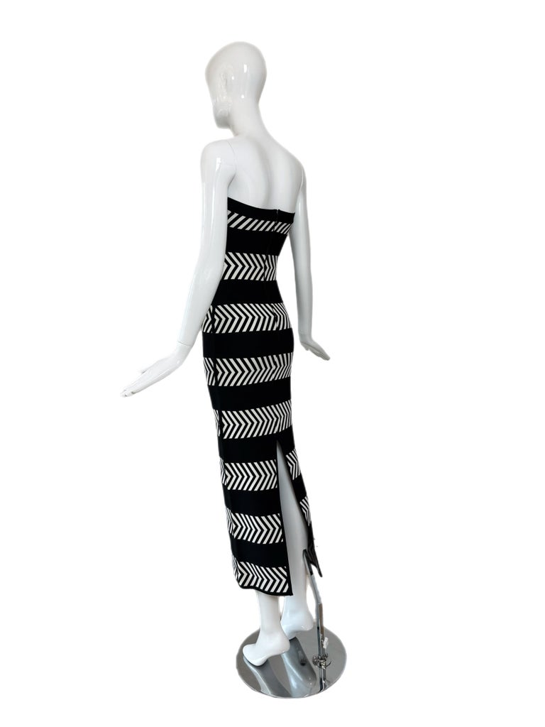 herve leger black white dress Herv Lger // Black & White Print Bandage Dress VSP Consignment