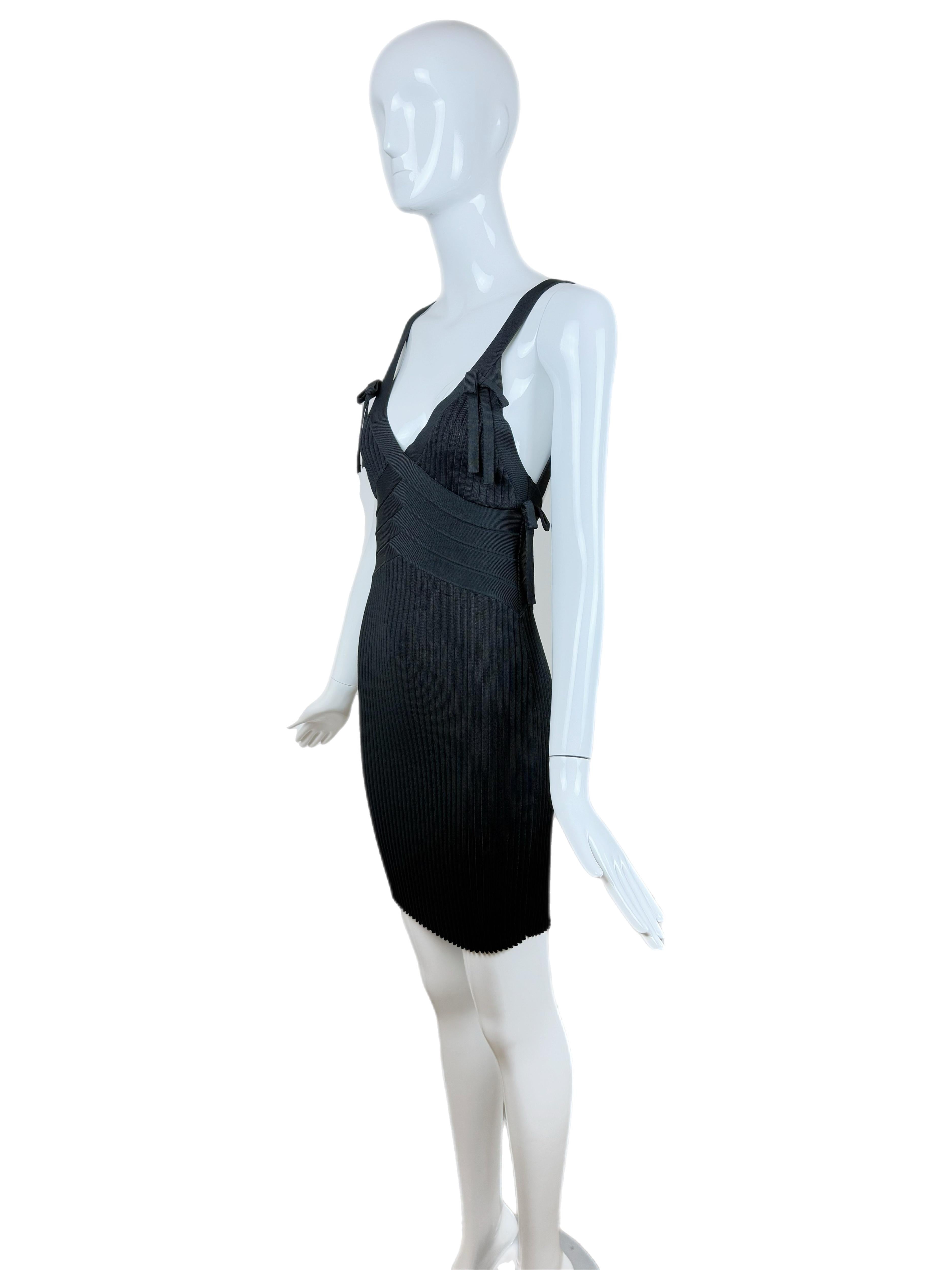 HERVE LEGER 90's Vintage Backless Mini Dress Pullover with Bows en vente 5