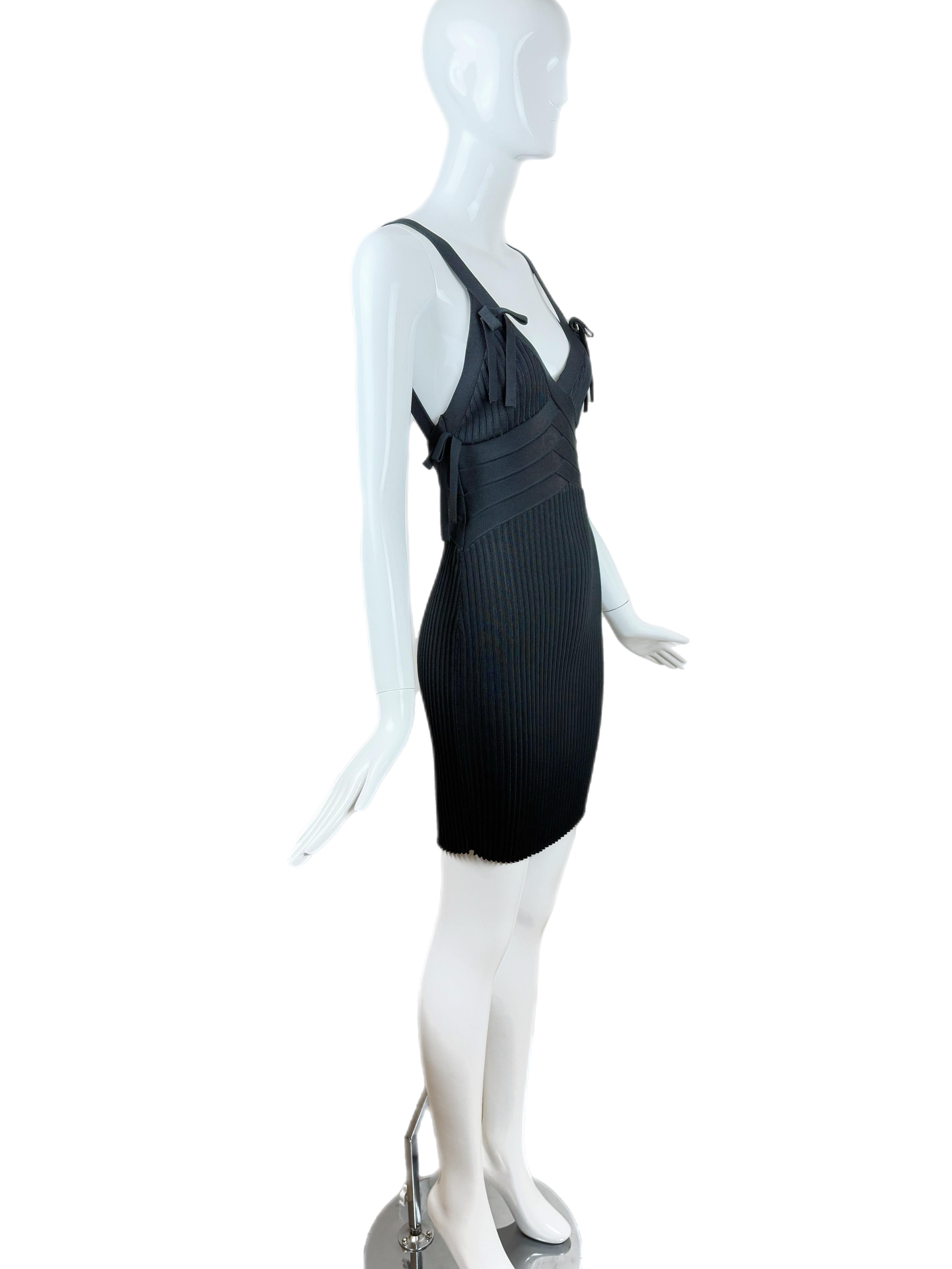 HERVE LEGER 90's Vintage Backless Mini Dress Pullover with Bows en vente 1