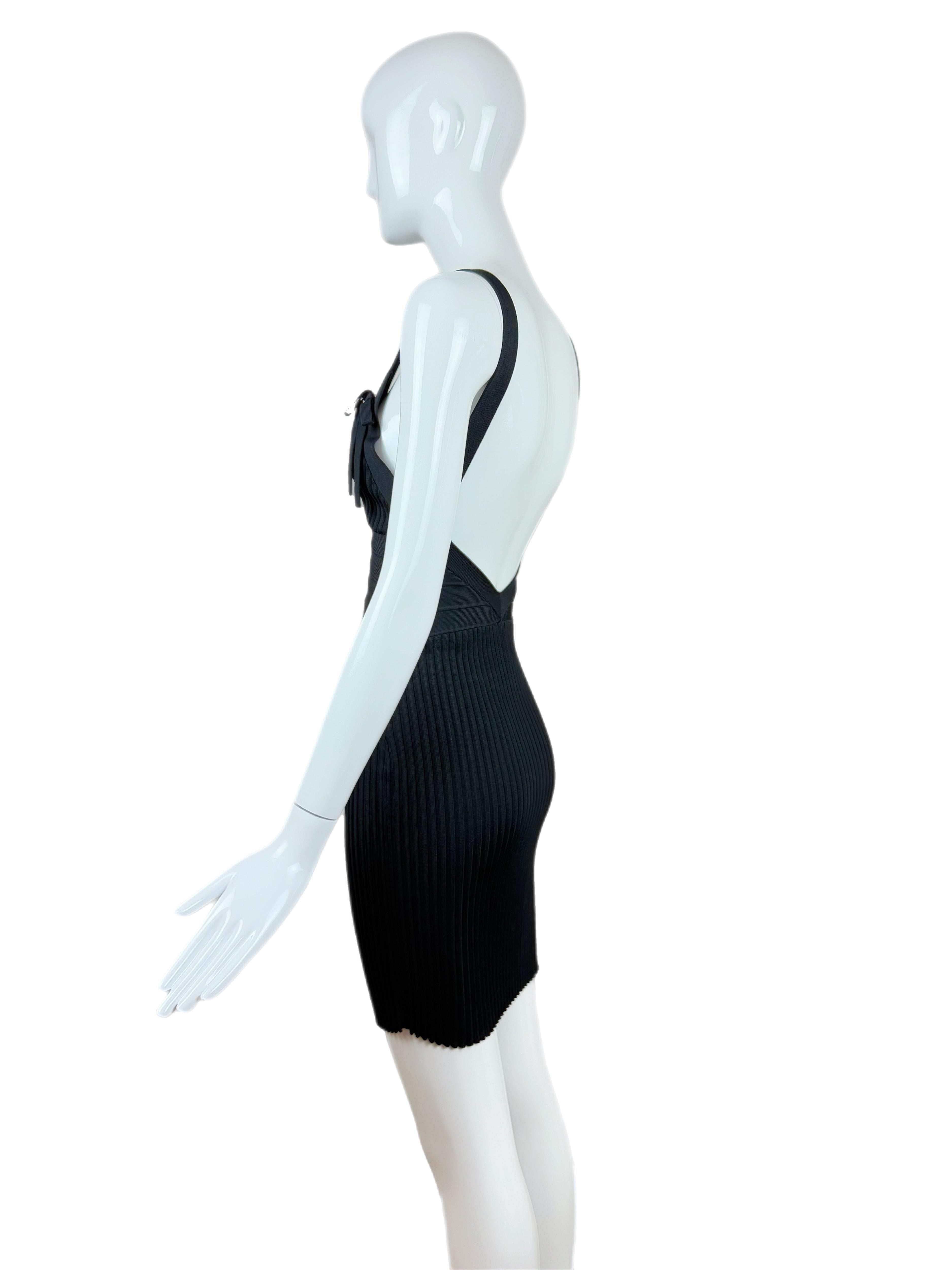 HERVE LEGER 90's Vintage Backless Mini Dress Pullover with Bows en vente 3