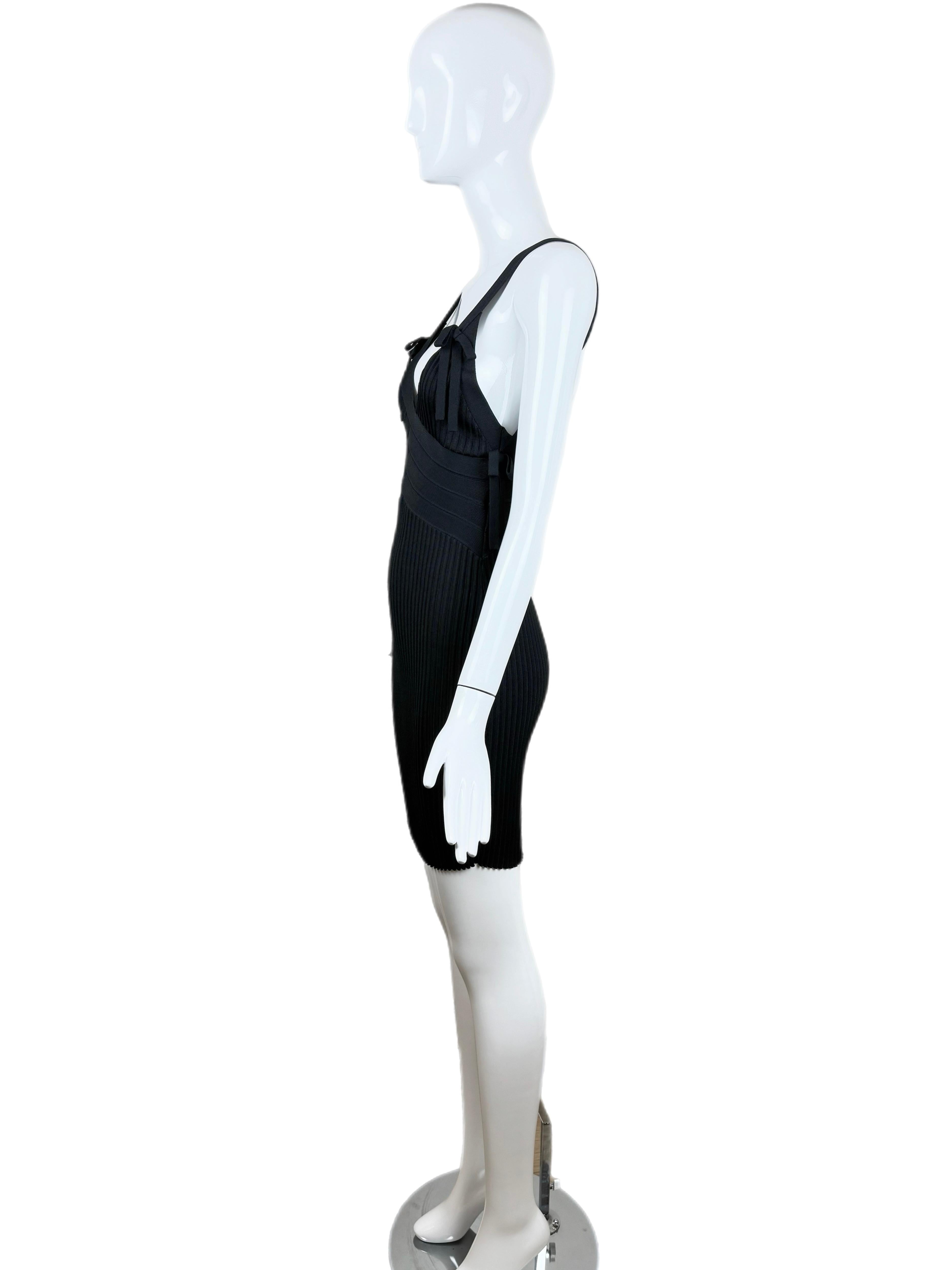 HERVE LEGER 90's Vintage Backless Mini Dress Pullover with Bows en vente 4