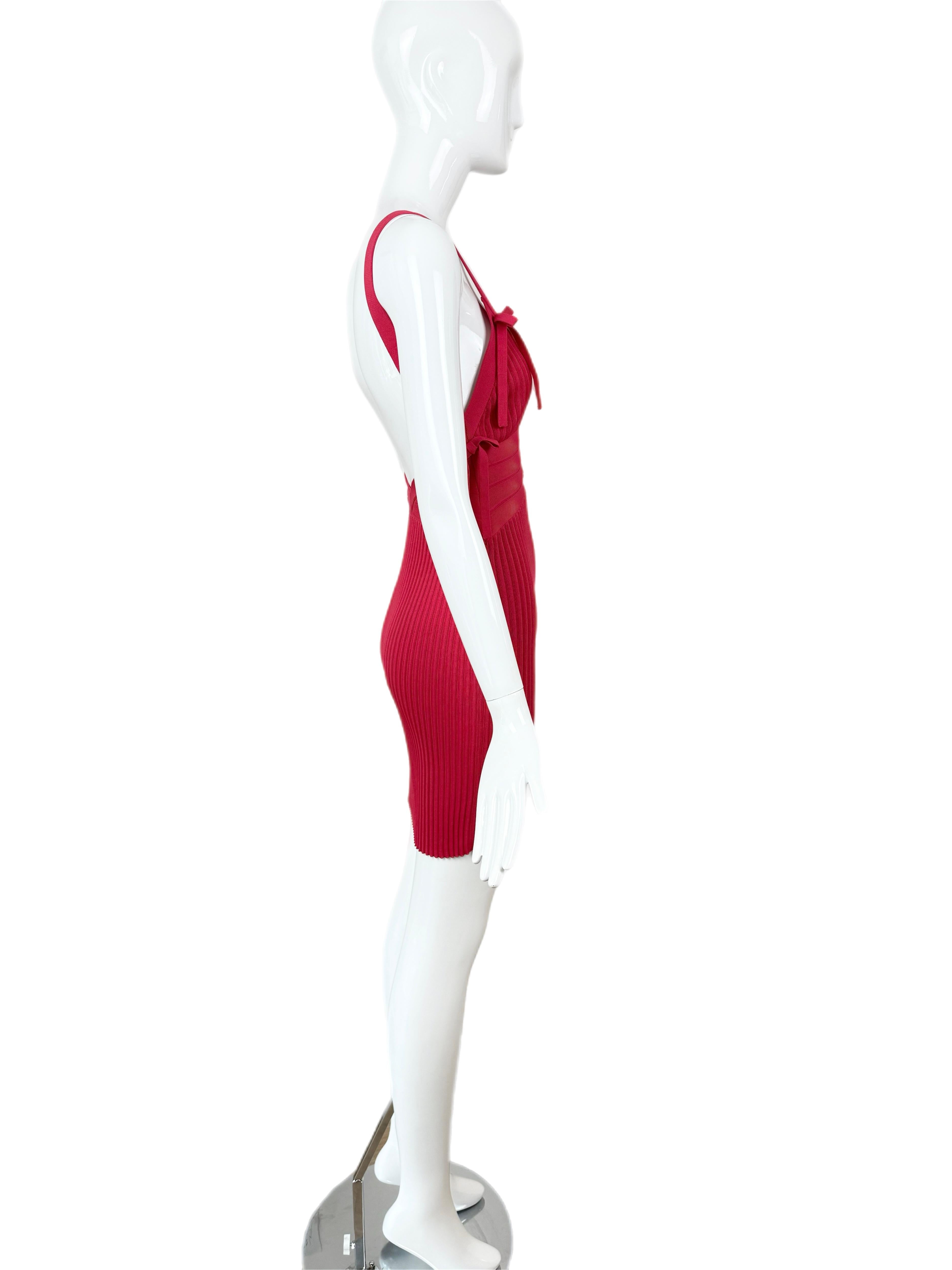 HERVE LEGER 90's Vintage Rosa Rückenfreies Minikleid im Angebot 2