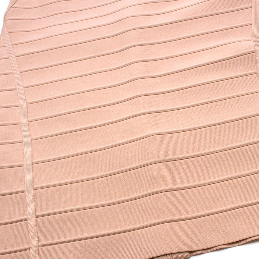 Herve Leger Adobe gold summer strapless bandage dress Size: L 2