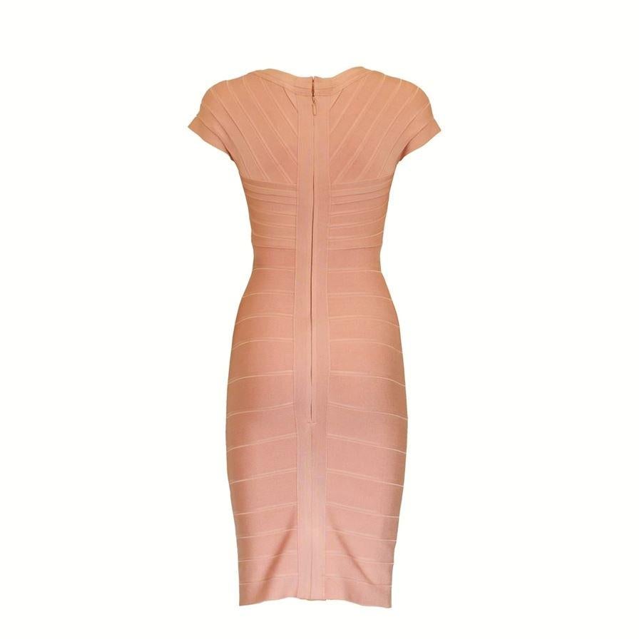 Iconic and very beautiful Herve Leger dress
Rayon and nylon
Stretch 
Antique rose color
Zip on back
Sleeveless
Total lenght (shoulder/hem) cm 86 (33.8 inches)
Worldwide express shipping included in the price !