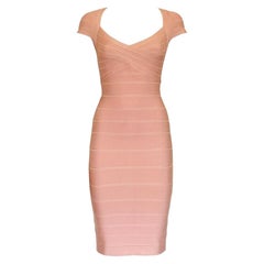 Hervé Léger Vestito essenziale rosa antico S