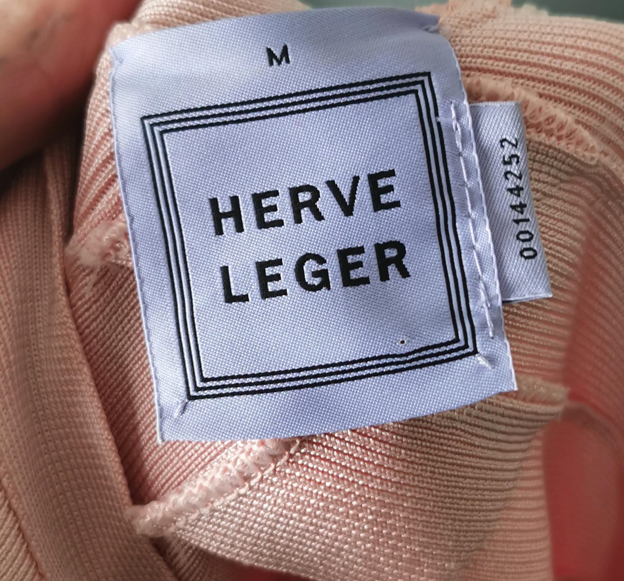 Vestido vendaje Herve Leger, Rosa oscuro, Rosa hielo en venta 5