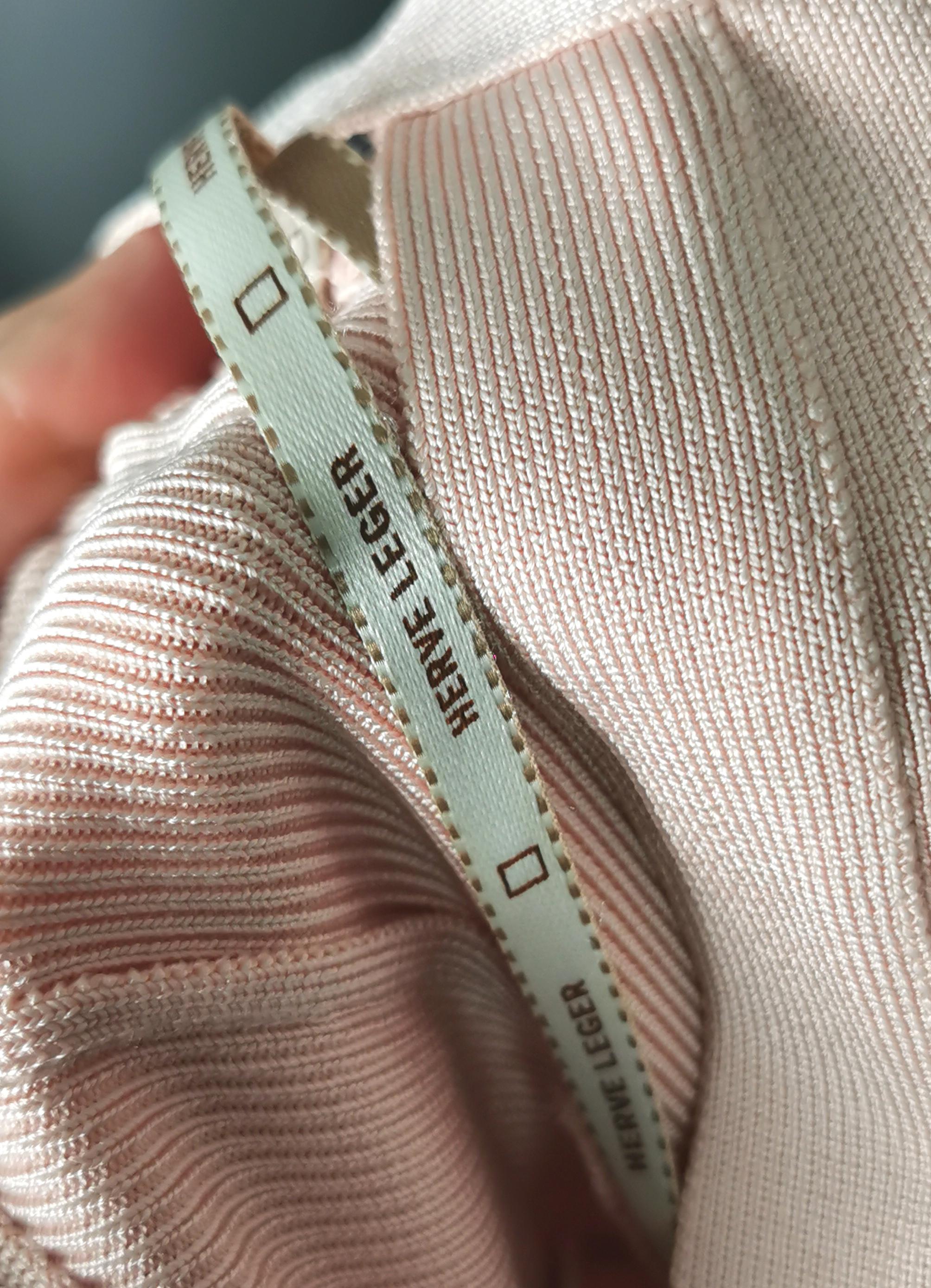 Vestido vendaje Herve Leger, Rosa oscuro, Rosa hielo en venta 7