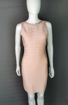 Herve Leger bandage dress, Dusky pink, Ice rose