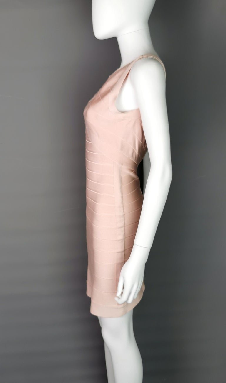 Herve Leger Bandage Dress, Dusky Pink, Ice Rose
