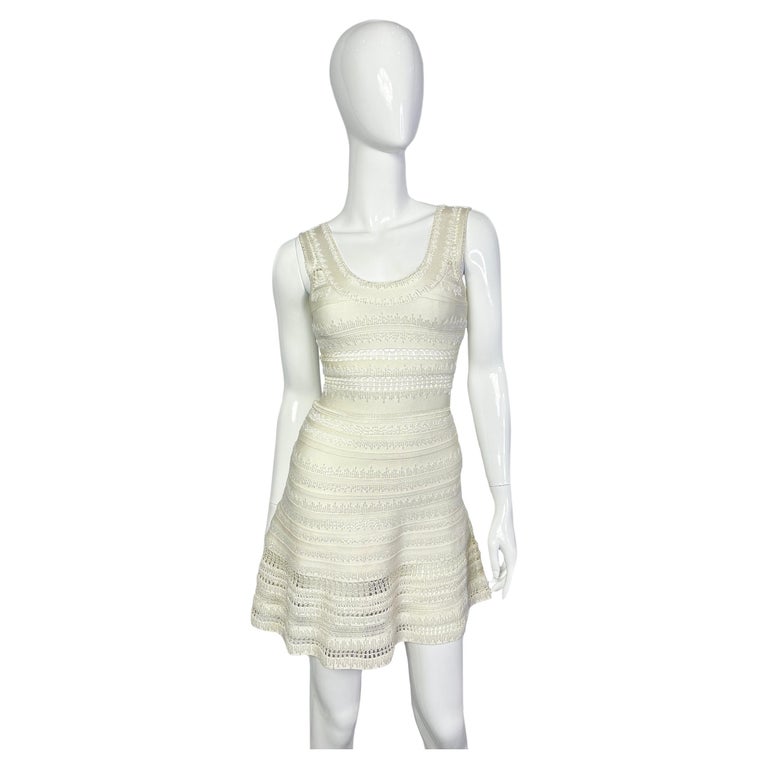 Herve Leger Bandage Dress Embroidered with Beads, 2000s For Sale