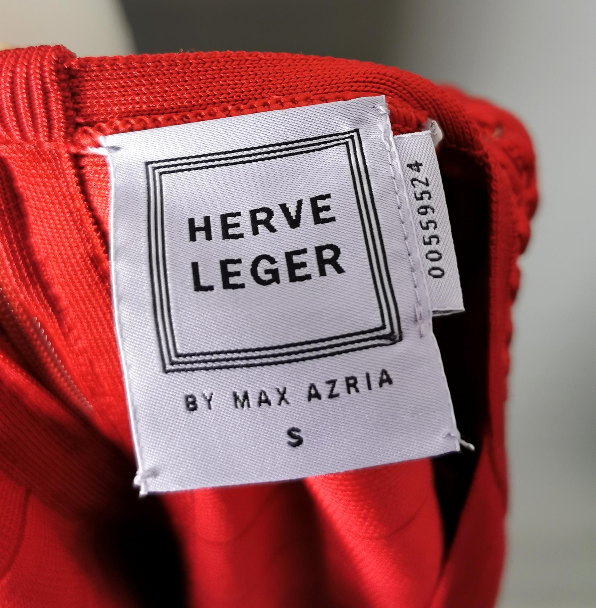 Herve leger bandage dress, lipstick red, Max Azria For Sale 6
