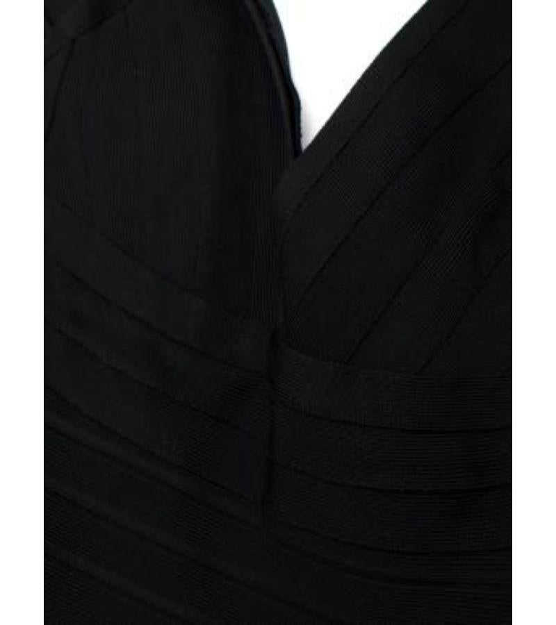 Herve Leger Black Bandage Dress with Gold-Tone Hardware For Sale 1