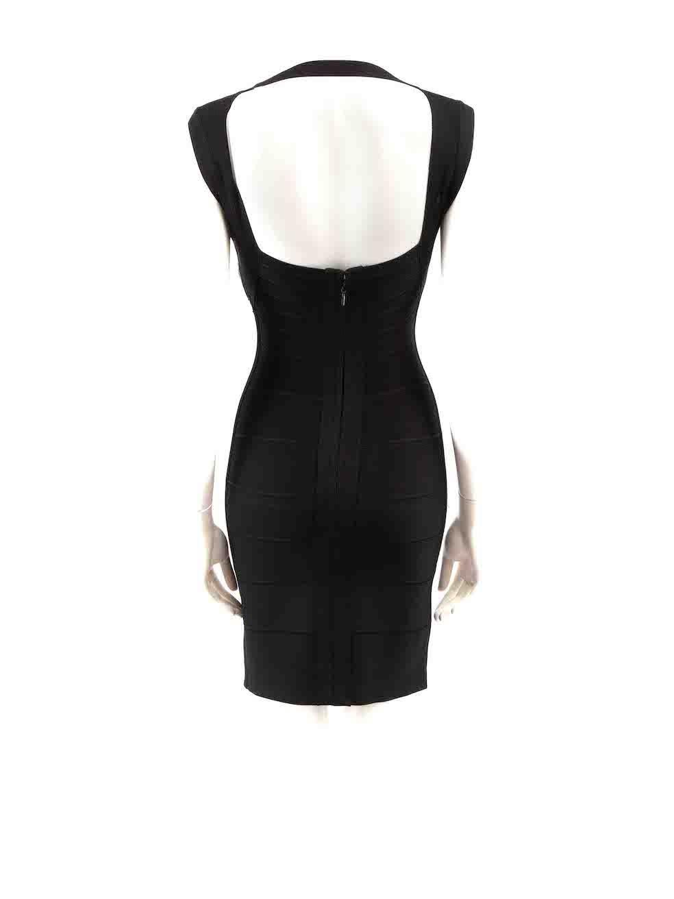 Herve Leger Black Bandage Sequinned Mini Dress Size XXS In Good Condition For Sale In London, GB