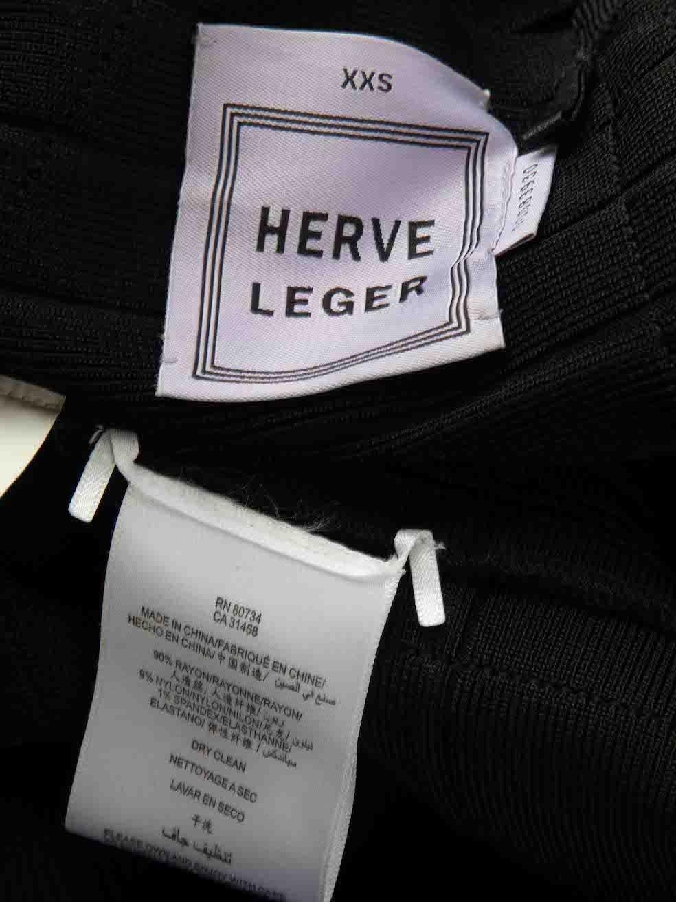 Herve Leger Black Bandage Sequinned Mini Dress Size XXS For Sale 3