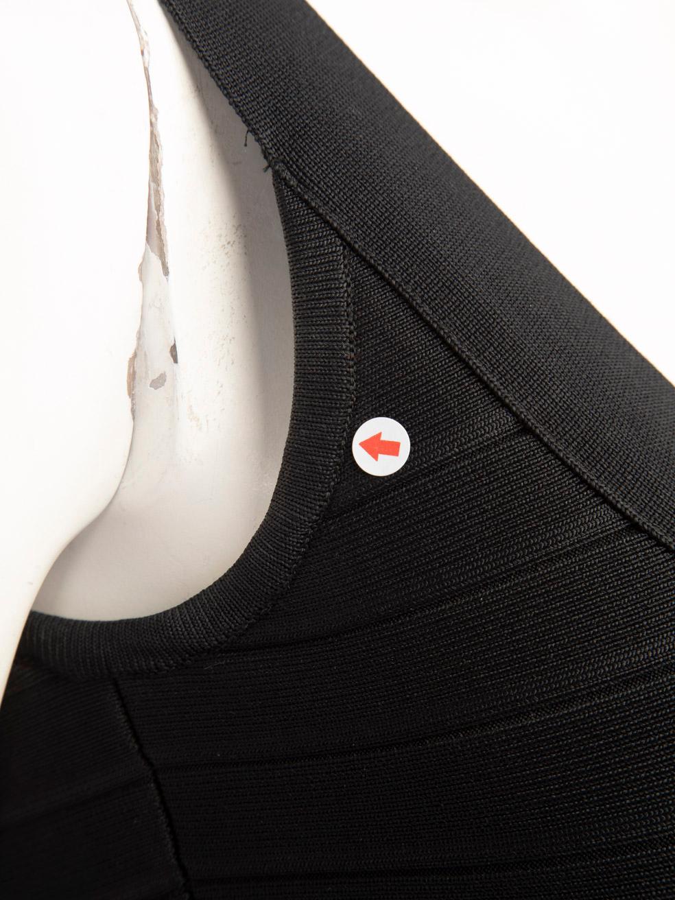 Herve Leger Black Bodycon Mini Bandage Dress Size S 2