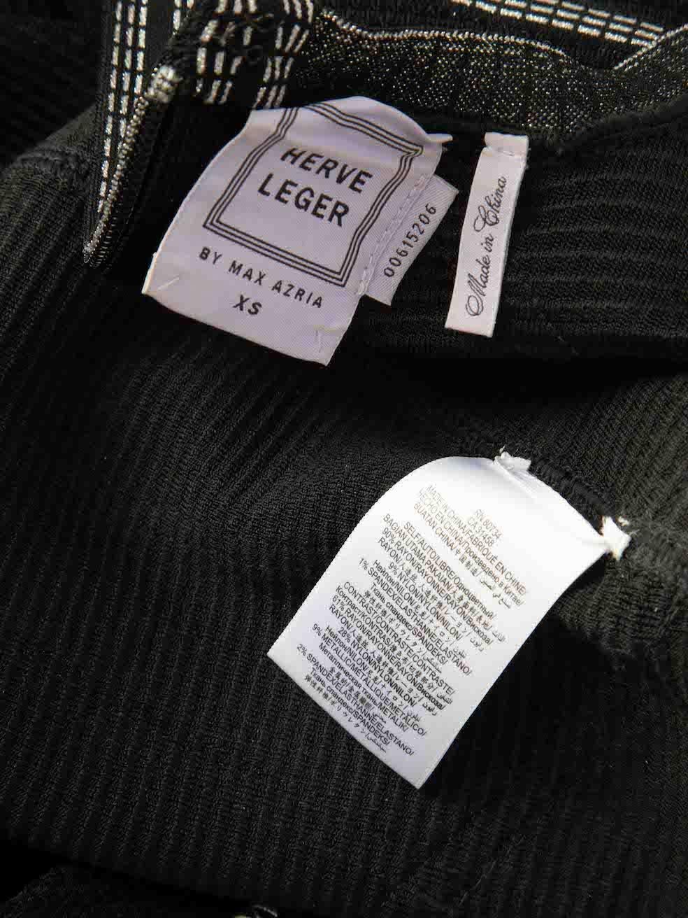 Combinaison noire à points contrastés Herve Leger, Taille XS Pour femmes en vente