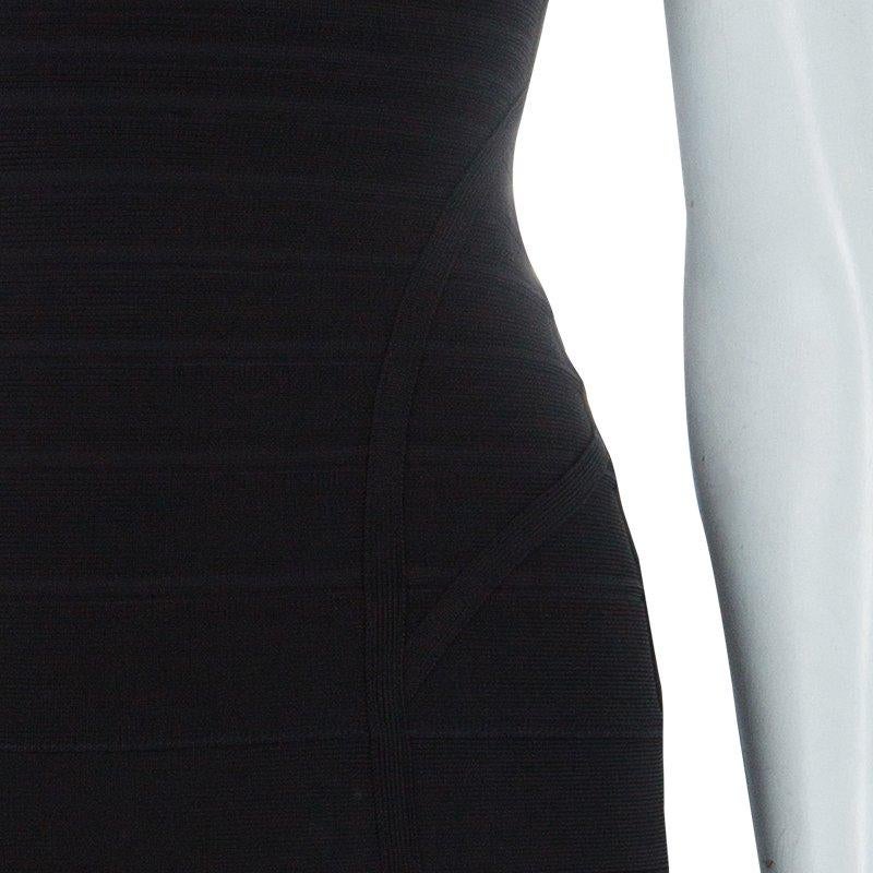 Herve Leger Black Crossover Sequin Embellished Bandage Dress XS 3