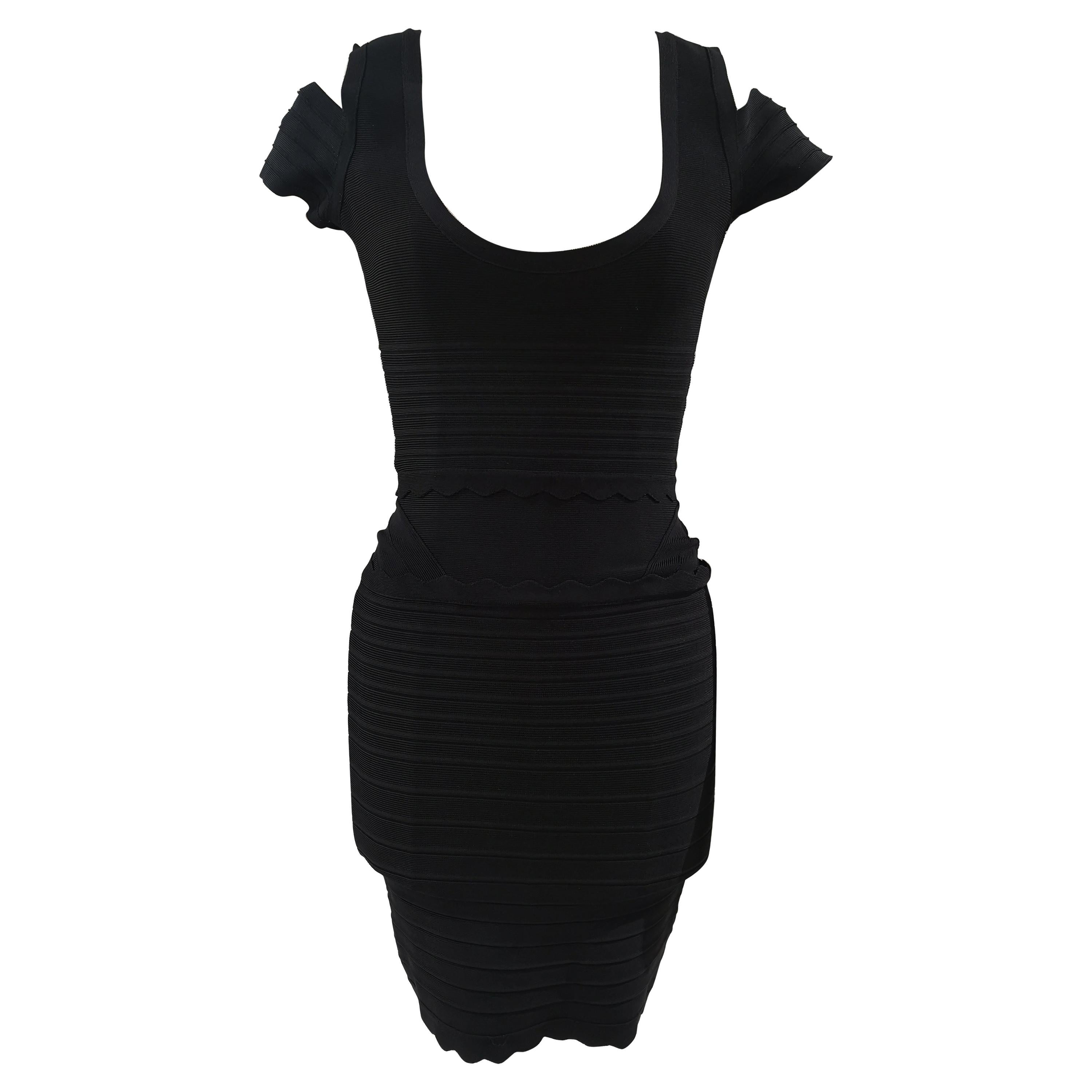 Hervé Léger Black Dress For Sale