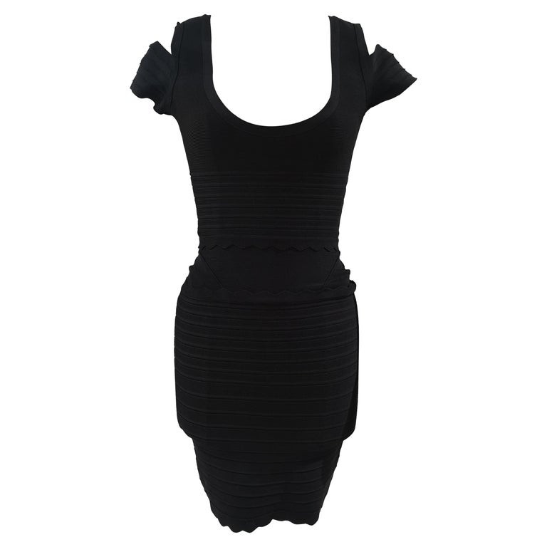 Hervé Léger Black Dress For Sale at 1stDibs | chirra boni, chiara boni ...