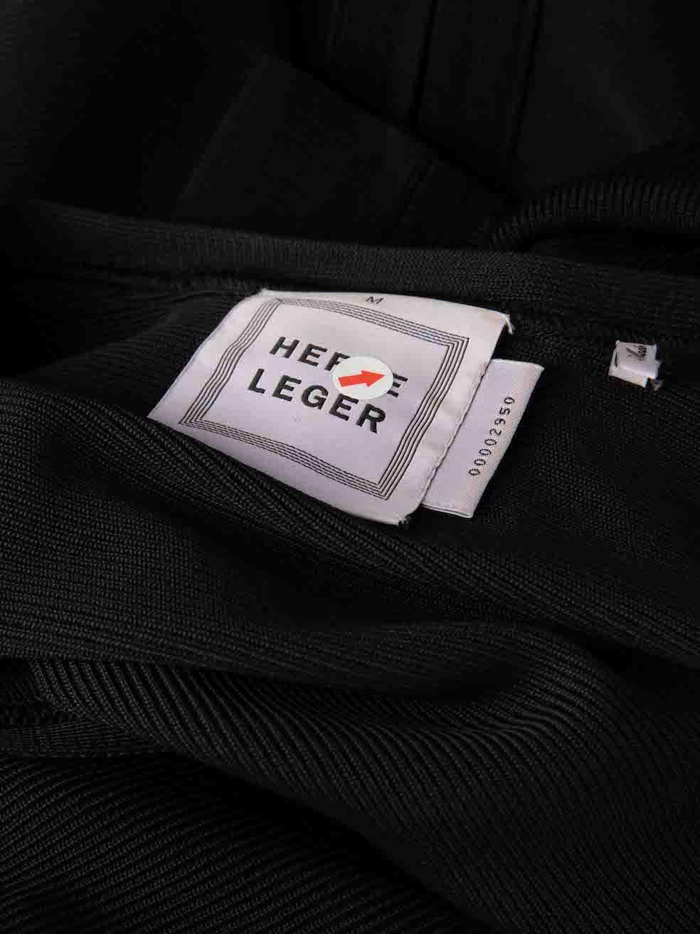 Women's Herve Leger Black Front Zip Midi Knit Dress Size M For Sale
