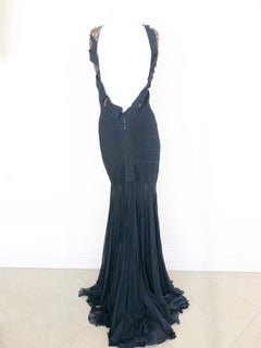 Herve Leger black gown w/ embellishment
