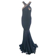 Herve Leger black gown w/ embellishment 