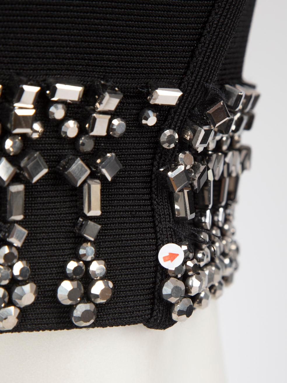 Herve Leger Falda lápiz dobladillo joya negra Talla XS en Excelente estado para la venta en London, GB