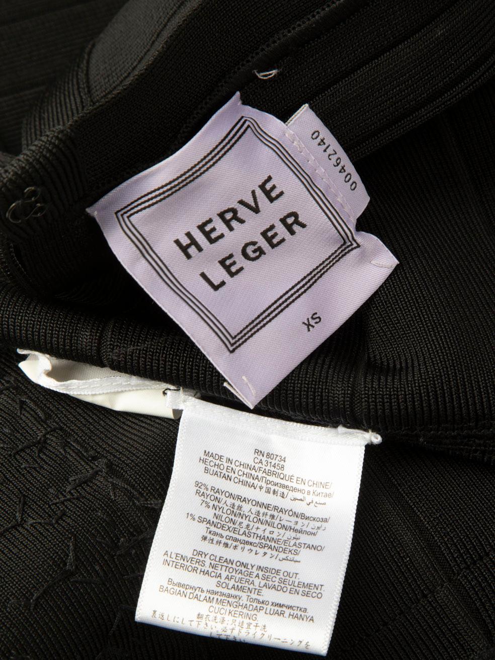 Herve Leger Falda lápiz dobladillo joya negra Talla XS en venta 1