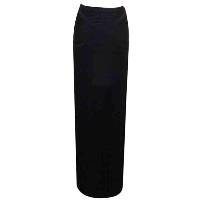 Herve Leger Black Knit Fringe Skirt Maxi For Sale